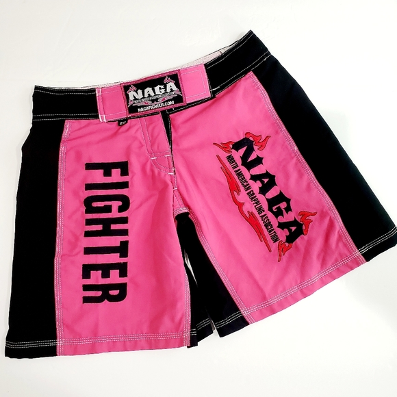 Naga Fighter MMA Training Shorts Sz 28 Pink Black - Picture 8 of 16